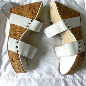 Size 42 cream strap wedge